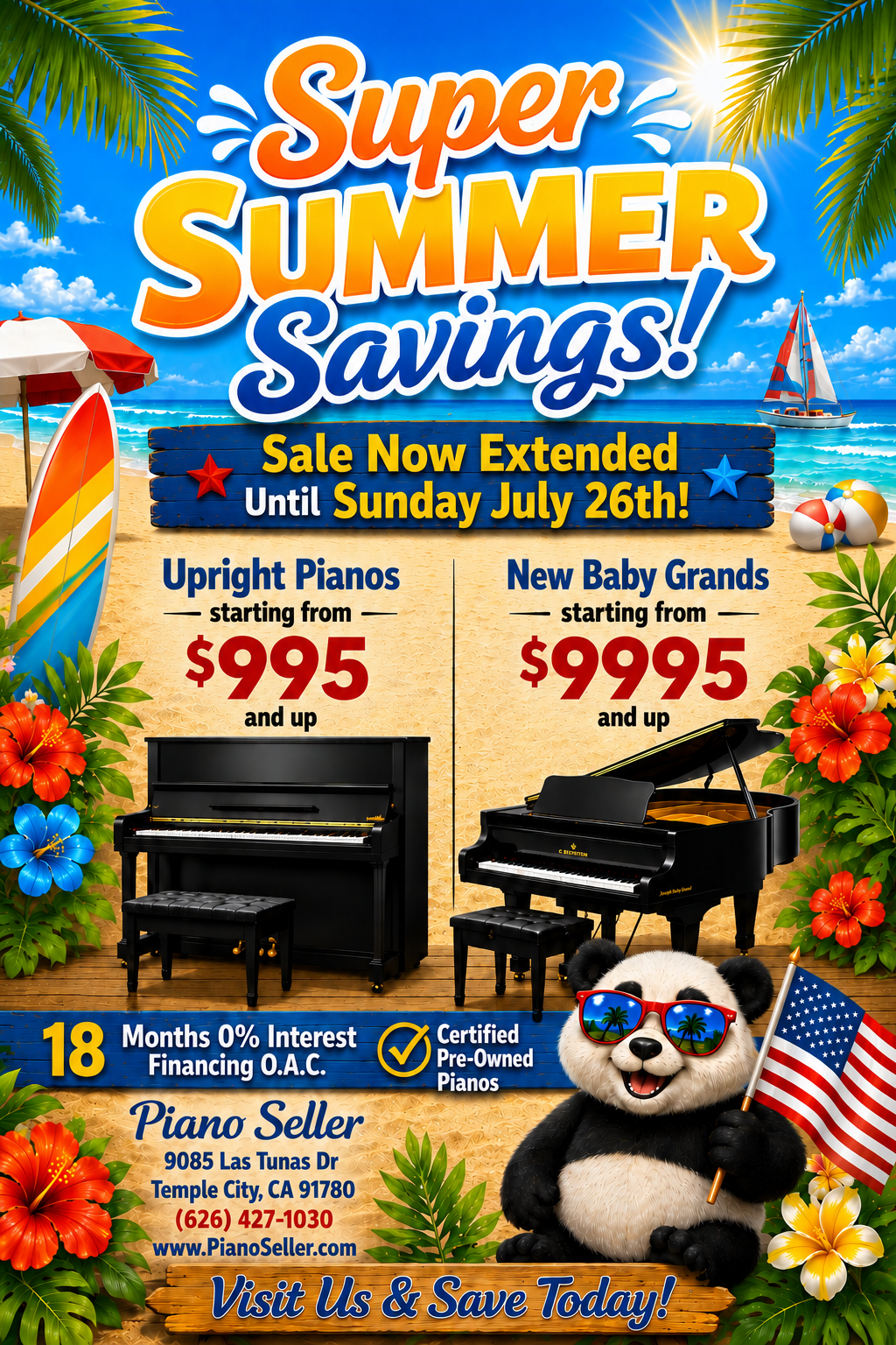 Extended Super Summer Savings at Piano Seller