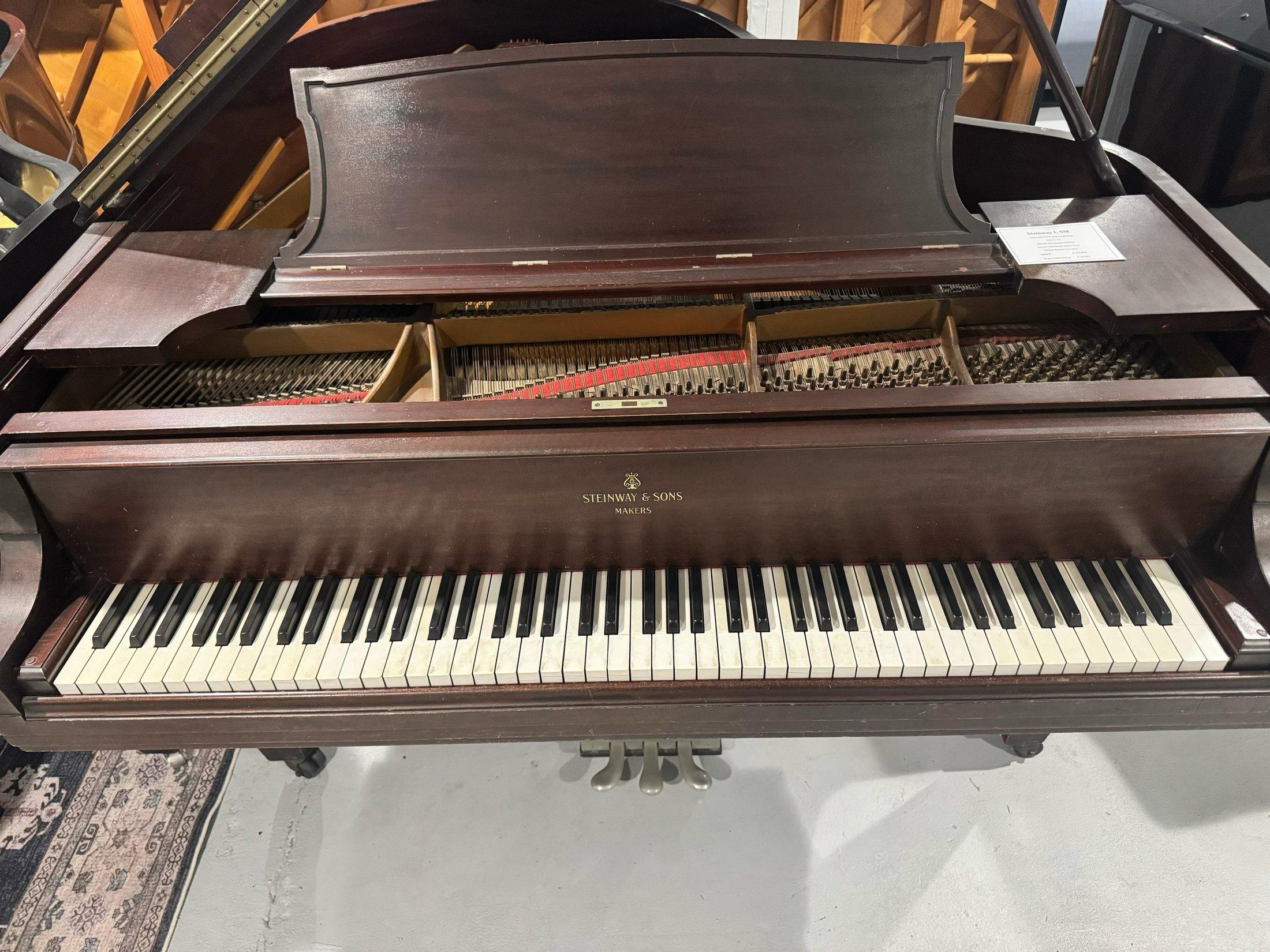 Steinway & Sons L SM baby grand piano front view Steinway & Sons L SM baby grand piano front view